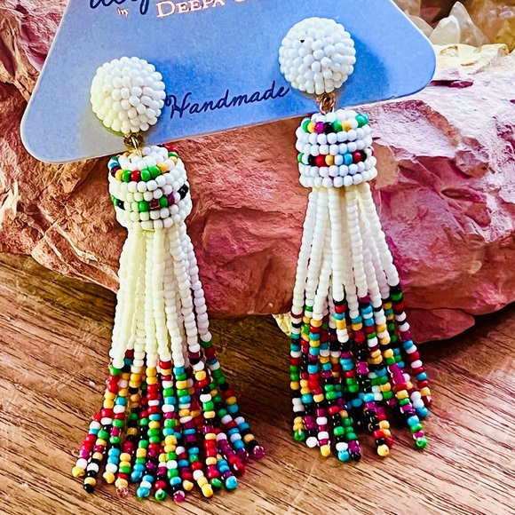 NWT Anthropologie Deepa Beaded Rainbow Chandeliers - Picture 5 of 15
